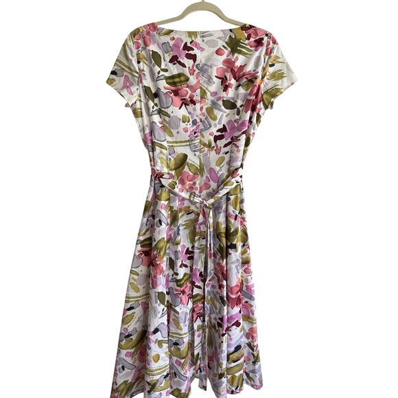 Vintage Coldwater Creek Cotton Floral Midi Dress size 8 - Picture 4 of 5